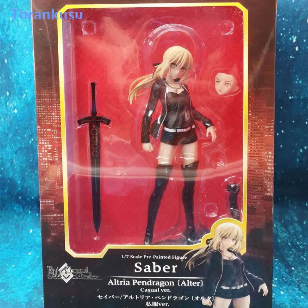 Fate Stay Night Saber Action Figures Casual Ver PVC Collectible Toy Fguras Anime Figure Figma Doll Man Gift For Birthday Toys PG