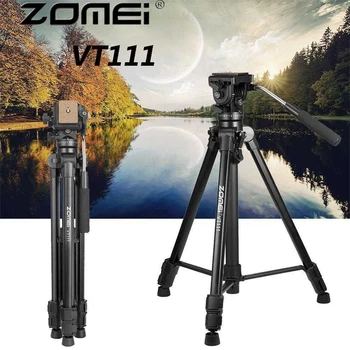 

Zomei Professional Video Camera Tripod VT111 Fluid Head DV Camcorder 1/4" Screw Performance 360 Rotation For Live broadsast DSLR