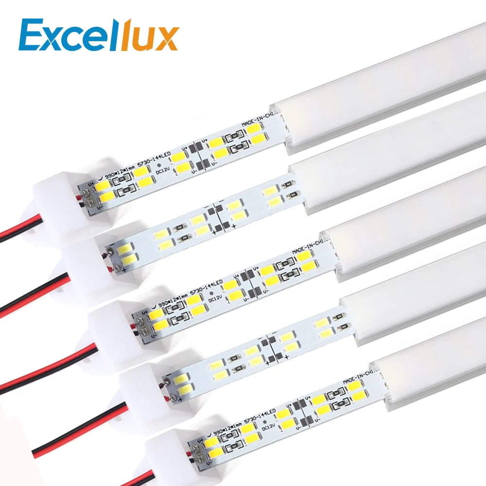 Günstige 5 stücke 50 cm DC12V Super Helle Zweireihig 5730 LED Bar Licht Harte Streifen Licht 5730 In U Aluminium PC abdeckung Schrank Licht Neuheit