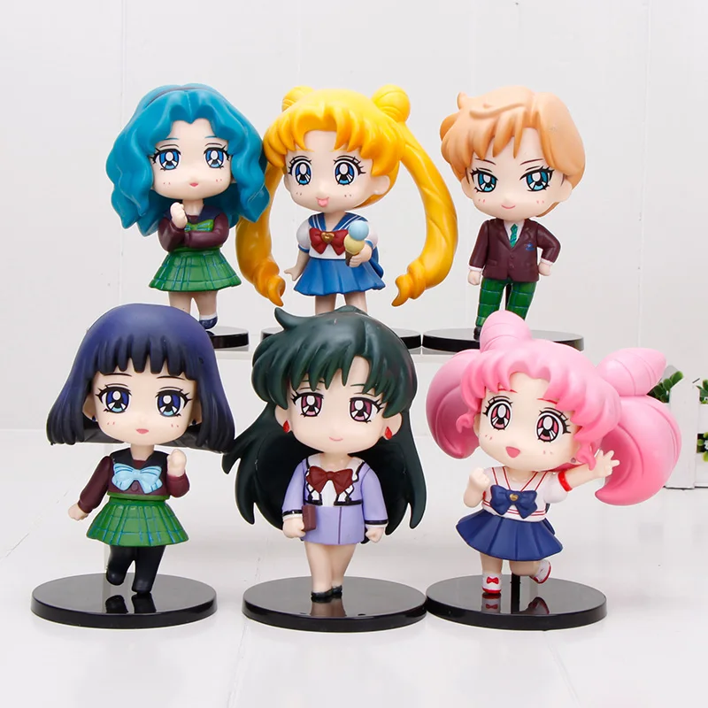 

Anime Sailor Moon Figure Toys Usagi Tsukino Sailor Venus Mars Jupiter PVC Action Figure Toys Collectible Doll