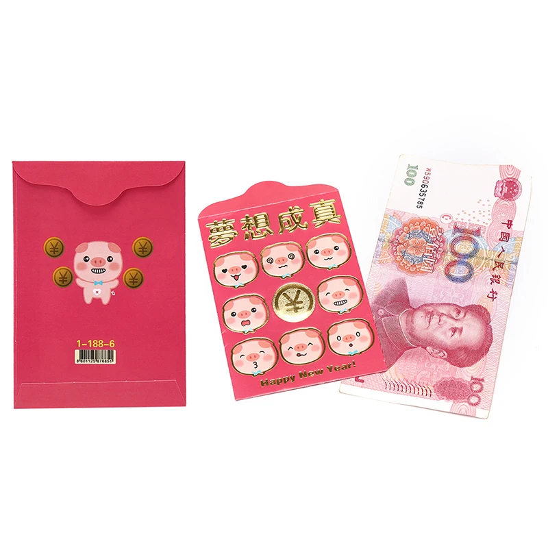 

6Pcs/pack Cute Red Envelope To Fill In Money Chinese Tradition Hongbao Gift Present New Year Wedding Red Envelope Birthday Gift