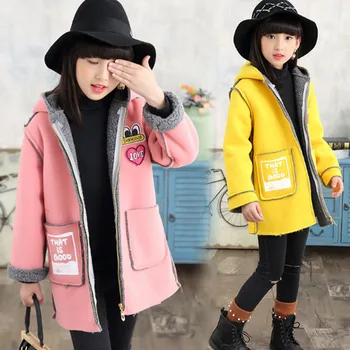 

Casual Children Jacket Wool Coat 2020 New Thickening Autumn Winter Jackets Grils Jacket Outwear For 5 To 10 Years old