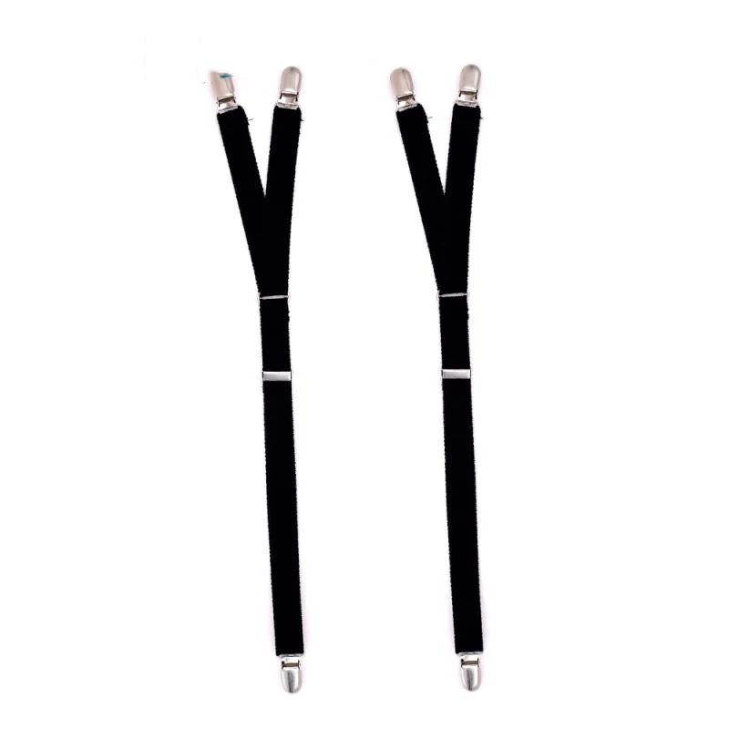 Черный Deepeel 1 пара 2X60 см мужские подтяжки для рубашки держатель модные нейлоновые подвязки эластичная форма ремень Костюм украшение аксессуар SP028 - Цвет: Черный