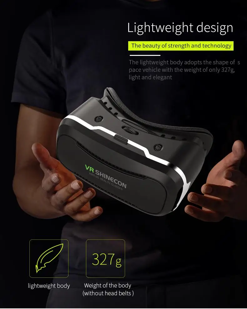VR Shinecon II 2.0 Helmet Cardboard Virtual Reality Glasses Mobile Phone 3D Video Movie for 4.7-6.0 Smartphone with Gamepad 11 (7)