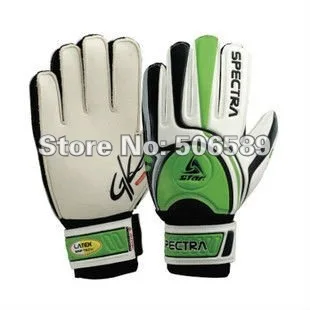 

free shipping goal keeper's gloves football gloves high quality green S size children's size