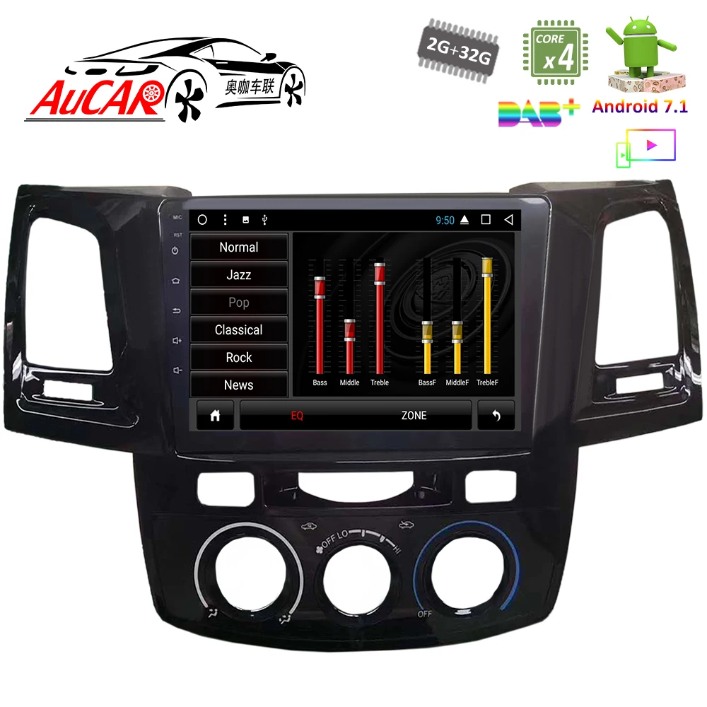Excellent Android 7.1 9" Car DVD for Toyota Fortuner 2013 - 2015 GPS Navigation system Bluetooth GPS Radio Player WIFI Touch Screen 4G 3