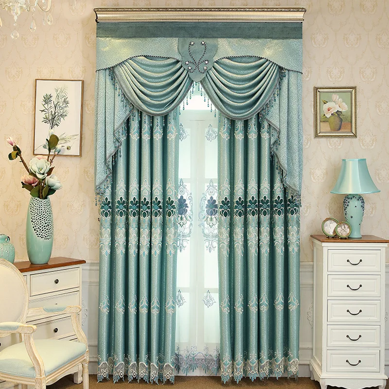 

New High-shade High Quality Luxury Villa European Embroidery Living Room Bedroom Kitchen Curtains Home Decor