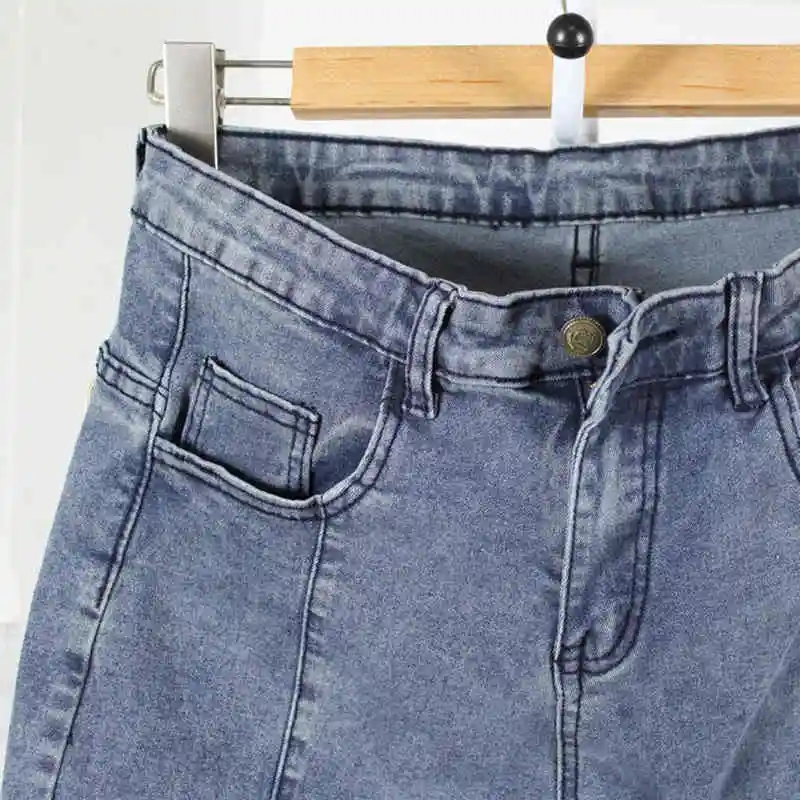 Женские длинные джинсы шаровары размера плюс 4XL 5XL винтажные стрейч с высокой