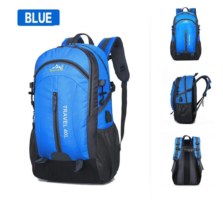 Chuwanglin, мужской рюкзак, usb зарядка, 40 л, большой объем, на выход, водонепроницаемый, повседневный рюкзак, унисекс, черный, для путешествий, рюкзаки, T3060 - Цвет: Синий