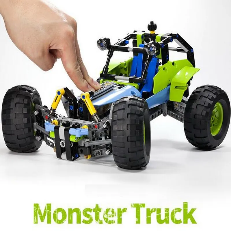 38001 LELE Technic City Series 2-in-1 Formula Off-Roader Car Model Building Blocks DIY Figure Toys For Children Compatible Legoe 384pcs building block toys 2 in 1 transformation robot truck kazi 8023 diy figure brinquedos gift for children compatible legoe