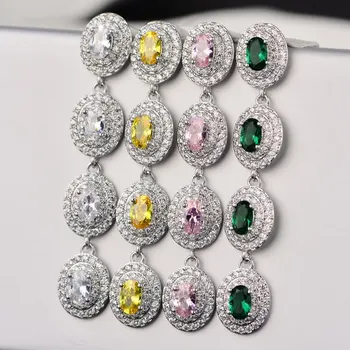 

Round Shape Multi Color Sunny AAA Cubic Zirconia Perfect 925 Sterling Silver Dangle Earrings HERE0054