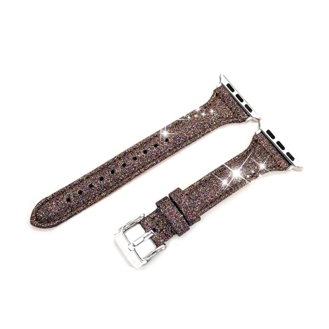 Glitter Bracelet Belt Genuine Leather Band for Apple Watch 42MM 38MM Replacement Strap for iWatch 3 2 1 Wristband