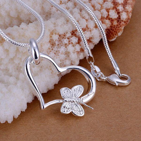 

925-sterling-silver Fashion Jewelry Pendant Necklaces Butterfly 18 Inches Chain Jewelry Wholesale Free Shipping smv LP090