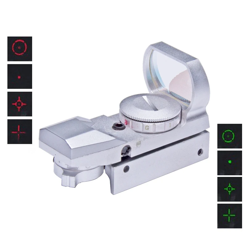Tactical 4 Reticle Sight Holographic Red Green Dot Reflex Sight Scope w Mount 20mm or 11mm