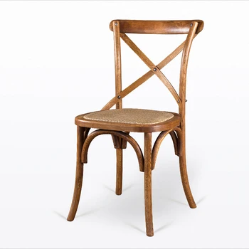 

American Style Village Solid Wooden Dining Chair Retro Dining Room Backrest Chair Simple Back Brick Chair Household Cafe Seat