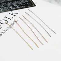 YUN RUO Anti-allergy Rose Gold Silver Color Simple Earring Line 316 L Stainless Steel Jewelry Fashion Woman Stud Earring Gift 2