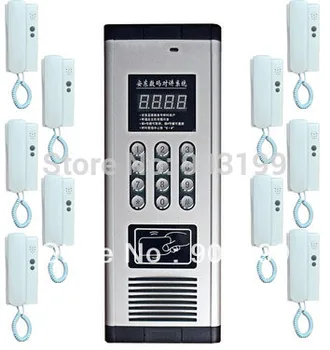 

XinSiLu New Arrival Press Direct dialing non-visual building intercom system,10-apartments audio door phone ,ID card unlock