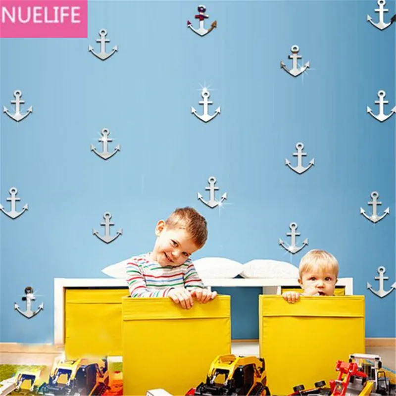 

45pcs Anchor pattern mirror sticker kindergarten bedroom living room kids room TV sofa background wall decoration sticker