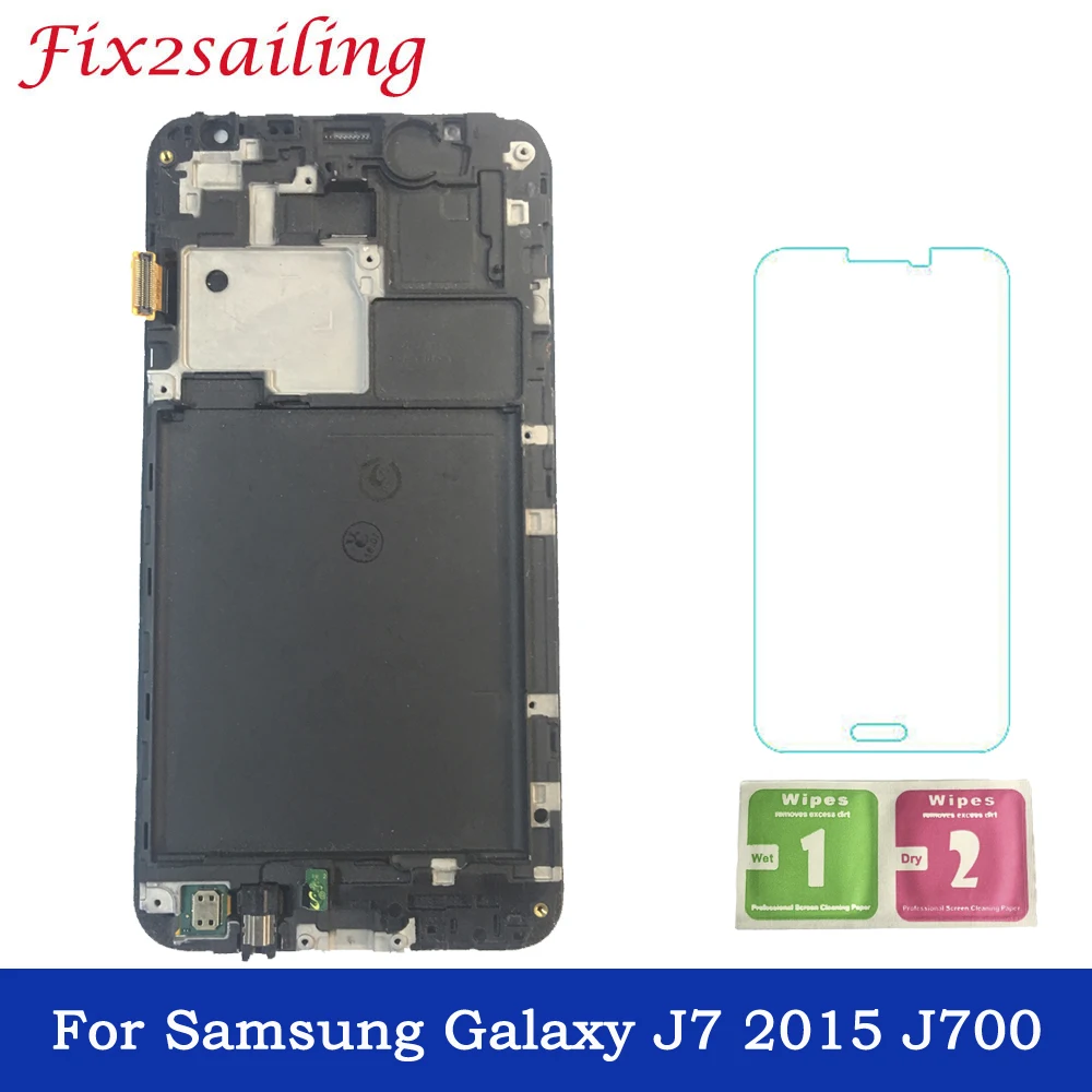 

5.5 Inch LCDS for SAMSUNG J7 2015 J700 J700F J700M J700H LCD Display Touch Screen Digitizer Assembly With Frame Free Shipping