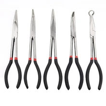 Набор из 5 предметов мульти-Функция Нержавеющая сталь 11 дюймов наращивания волос плоскогубцы, изогнутые плоскогубцы с круглыми губками Авто Ремонт