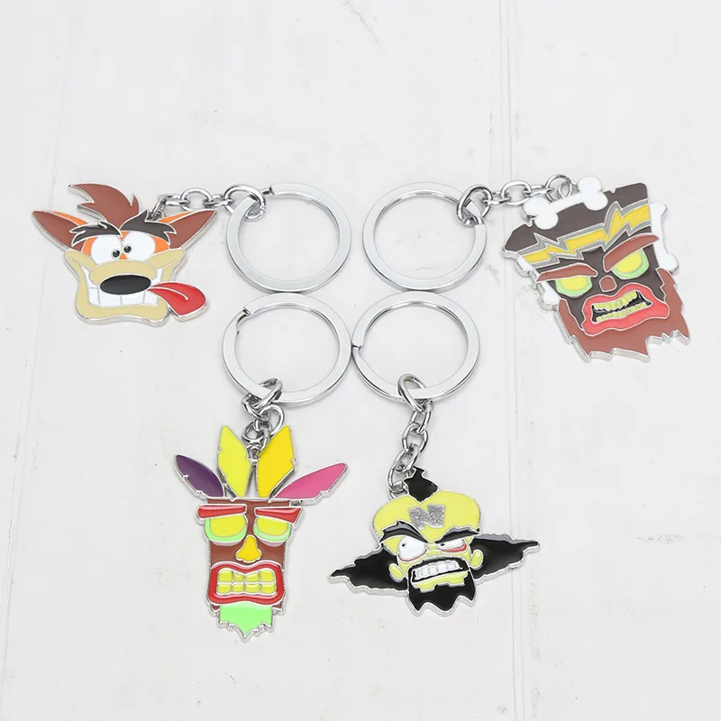 

Crash Bandicoot Game Keyring for Men Women Cosplay Dog Keychain Male Anime Key Holders pendant figure toys