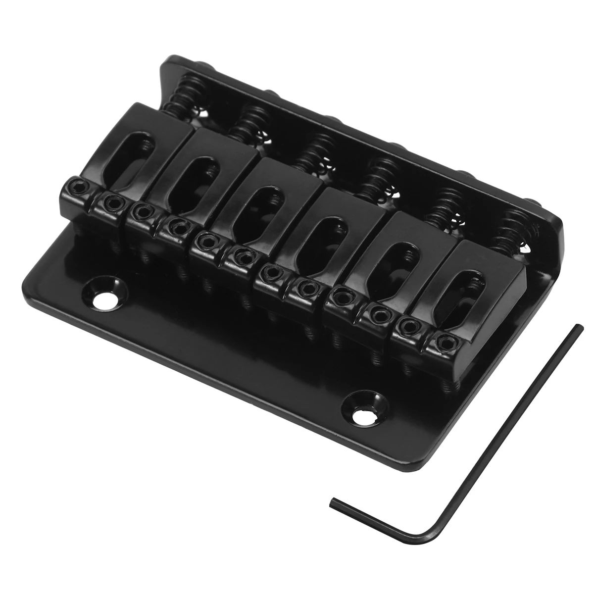 65 мм Фиксированная седельная мостовая пластина с винтами и гаечным ключом для электрогитары аксессуары гитарные части(черный серебристый цвет - Цвет: Black