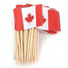 Лот из 50 шт. мини деревянная зубочистка с флагом для декора вечерние кондитерские изделия из фруктов-Канада