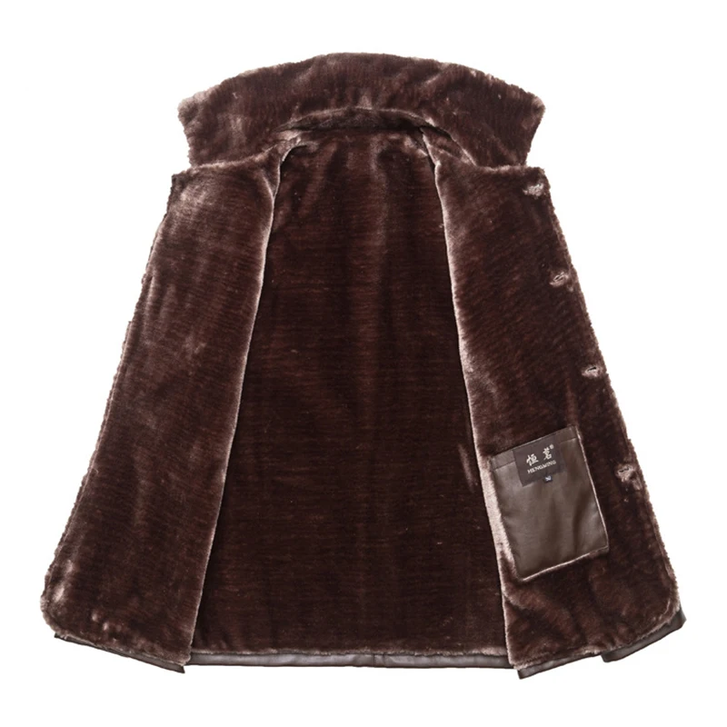 Куртка мужская зимняя из искусственной кожи на флисе с мехом|Куртки искуственной