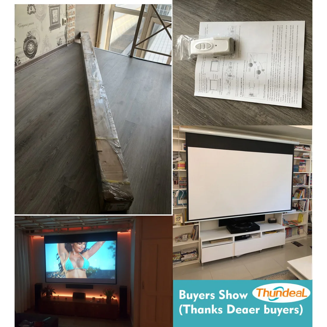 ThundeaL 100 بوصة 16:9 شاشة العرض الكهربائية السينما المنزلية الأعمال المدرسة بار الميكانيكيه LED DLP الإسقاط شاشة الكهربائية ThundeaL 100 بوصة 16:9 شاشة العرض الكهربائية السينما المنزلية الأعمال المدرسة بار الميكانيكيه LED DLP الإسقاط شاشة الكهربائية