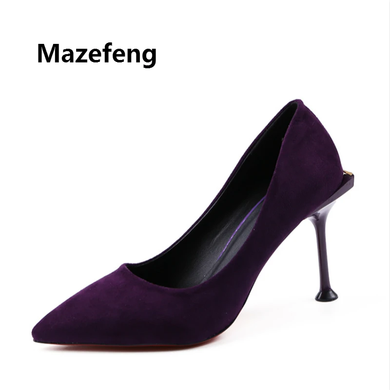 

Mazefeng 2018 Summer Women High-heeled Shoes Mature Simple Style Women Pumps Single Pointed Toe Ladies Pumps Classics Thin Heels