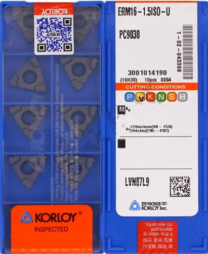 IRM16-3.0ISO-U PC9030 10 шт./компл. Сделано в Корее, комплект обрабатывающего инструмента KORLOY пластины для токарных резцов PC9030 = обработка: нержавеющая сталь