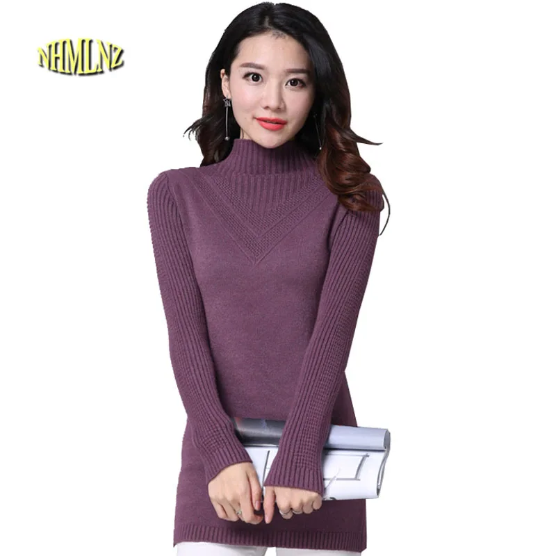 

Women Winter Sweater New Fashion Female sweater Bottoming Knitting Warm Sweater Casual Large size Stretch Women's clothing OK667