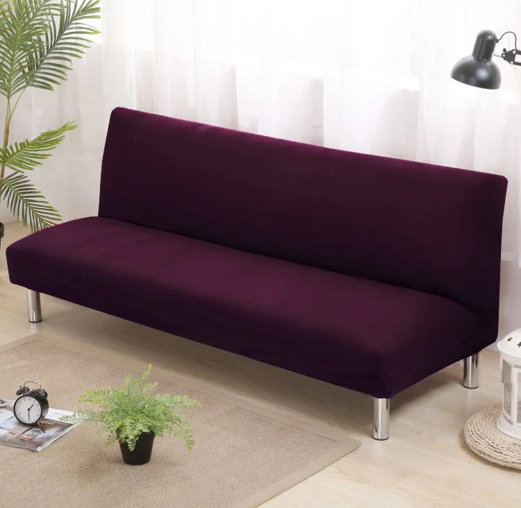 Универсальный чехол для дивана, кровати без рукавов, складной чехол для сидения, современный эластичный чехол для дивана из спандекса - Цвет: Grape