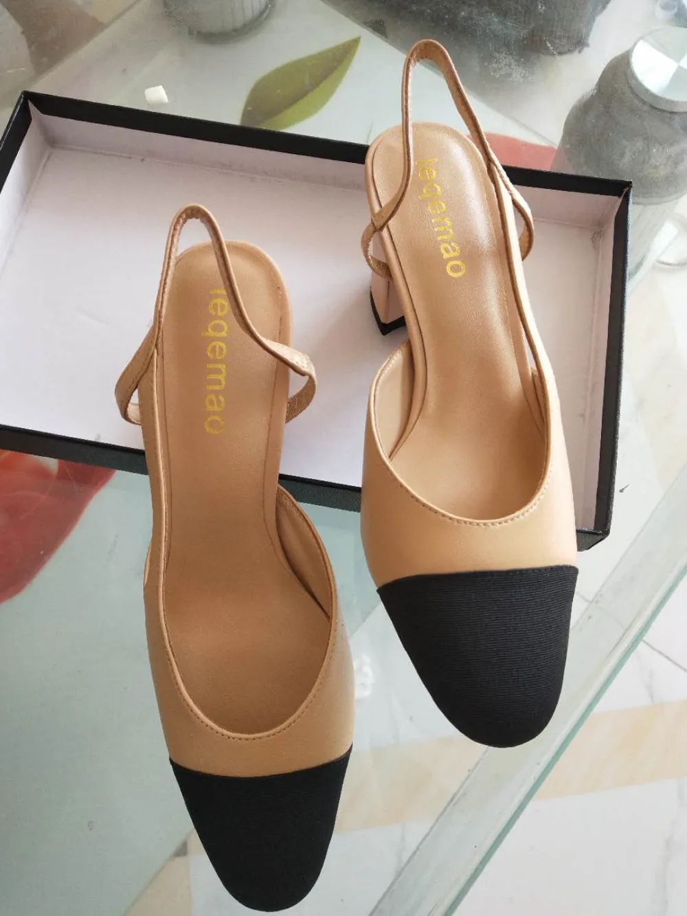 New Fashion Summer Office Lady Pump Shoes High Quality Women Real Genuine Leather Mid-Heels Close Toe Sandals Sexy Dress Shoes