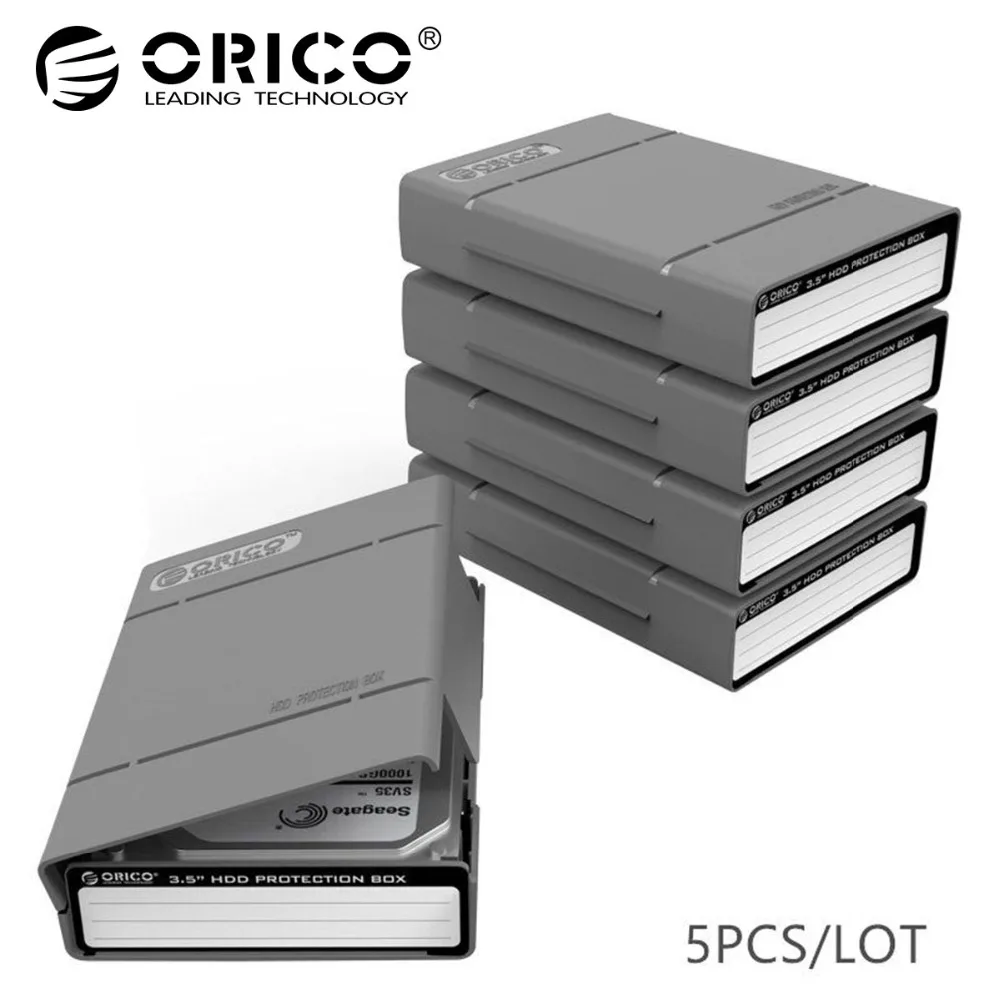 ORICO 3.5 Inch Hdd Case Protable Hard Drive Box External Sata To Hard Disk With Waterproof Shockproof Function 5 pcs/ lot Grey