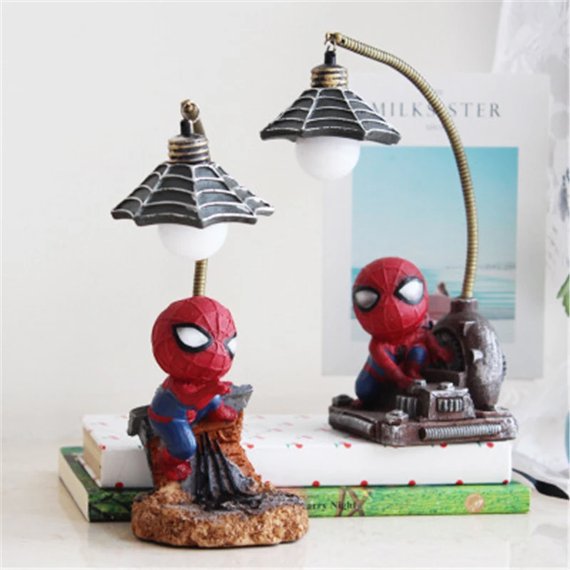 LED Cartoon Cute Q Version Spider Man Night Lights Multiple Of Extraordinary Fighters Book Desktop Ornaments A Birthday Present