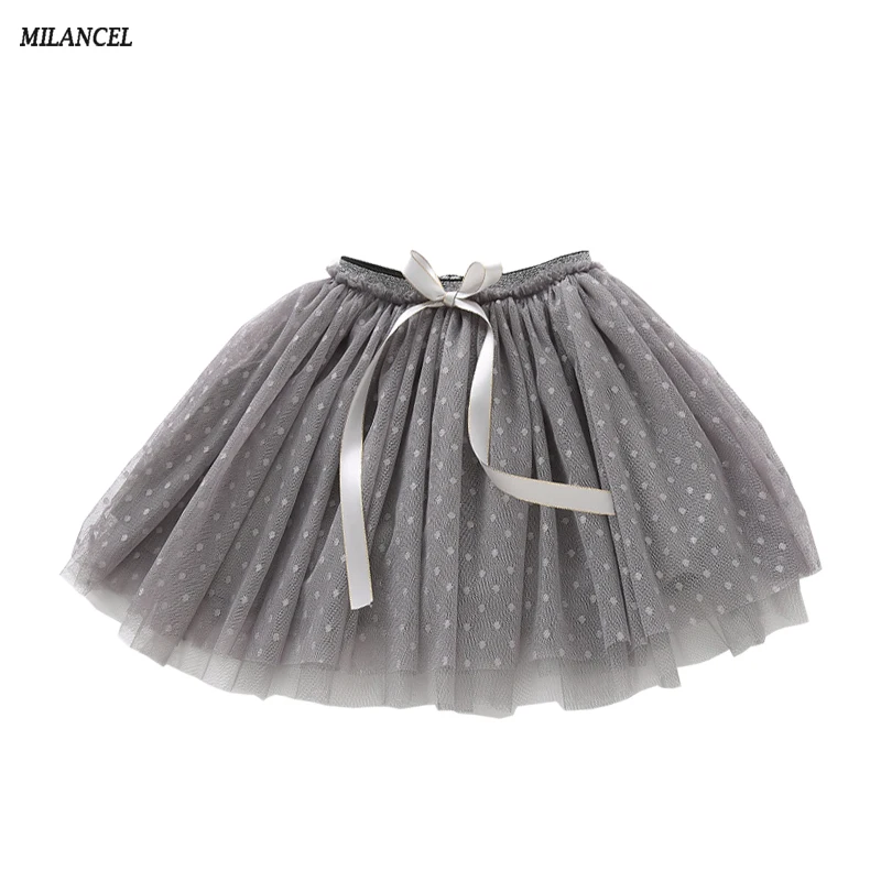 

MIlANCEL 2018 Girl Skirt Mesh Kids Tutu Skirts Bow Style Pettiskirt Children's Party Clothes Cute Dance Skirt for Girls