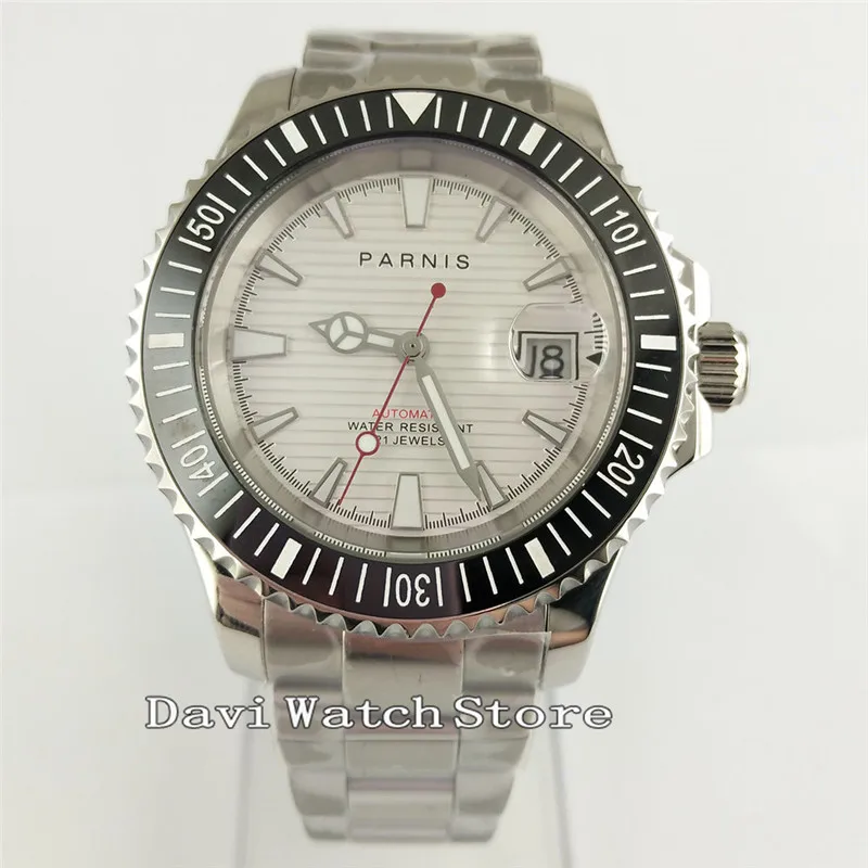 

41mm Black Ceramic bezel White Dial Automatic Wrist Watch 2628