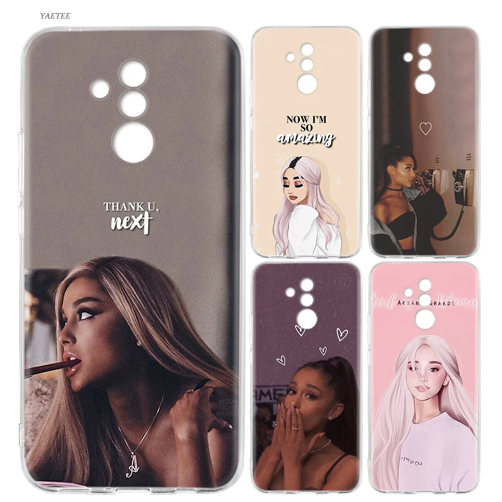 

Silicone Back Case For Huawei P20 P30 P10 lite Pro Mate 20 10 Pro lite P Smart Plus + 2019 Nova 4 Cover Ariana Grande