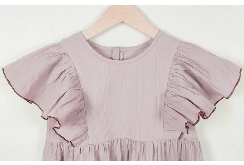 Solid Ruffles Dresses For Kids Petal Sleeve Summer Toddler Dress Baby Big Girls Cotton Knee Length Party Dresses Child Clothing (4).jpg