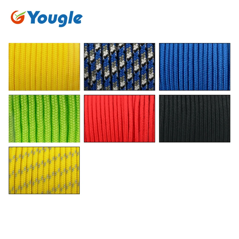 YOUGLE 5 ستراند 350lb Paracord المظلة الحبل الحبل حبل مل المواصفات تسلق التخييم محبوك سوار 164FT 7 ألوان