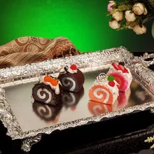 10 шт. Роскошные металлические тарелки для торта, поднос для чая, поднос для сладких фруктов, Свадебный, день рождения и вечерние подставки для торта