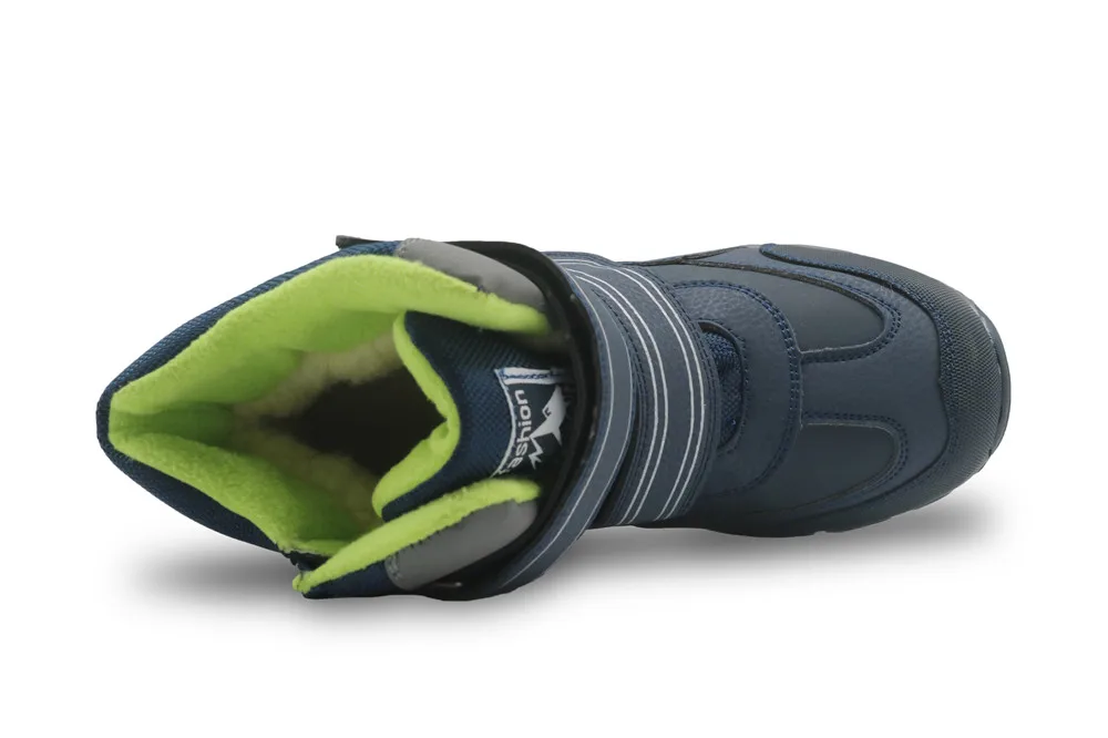 Apakowa/зимние ботинки для мальчиков; водонепроницаемые детские ботильоны; теплая детская обувь на плоской подошве с подкладкой из шерсти; плюшевые зимние ботинки для мальчиков