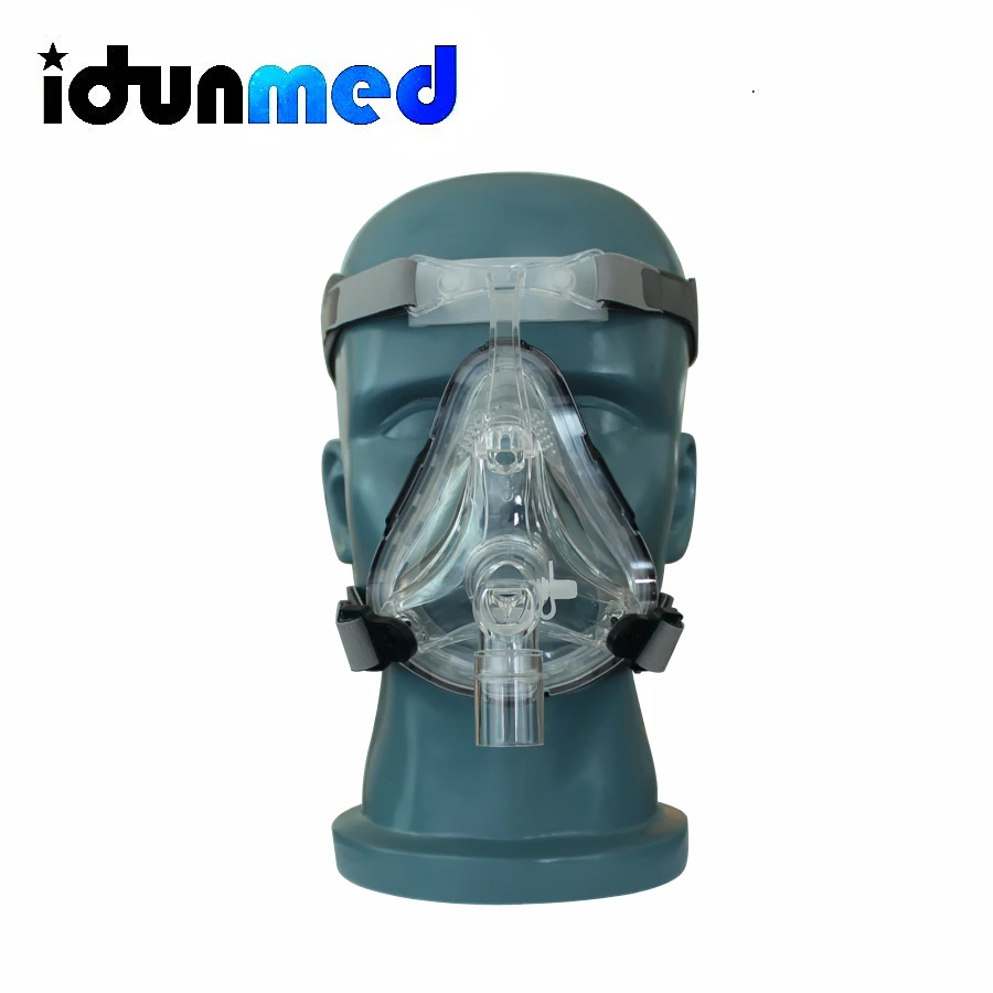 BMC CPAP Full Face Mask For CPAP Breathing Machine With Adjustable Chin Headgear Strap For