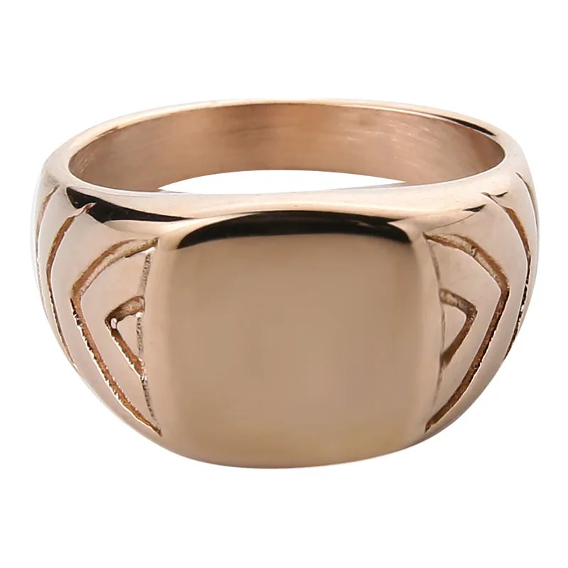 EdgLifU мужское простое печатное кольцо, полированное черное покрытие, нержавеющая сталь, Крутое кольцо на палец для мужчин, дизайн линий, гравировка логотипа