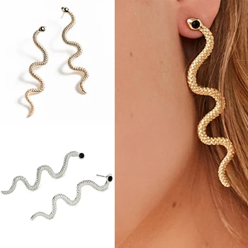 

Fashion Exaggerated Long Serpentine Snake Tassel Stud Earrings Semi-Precious Stone Earrings For Women Jewelry Bijoux Gift