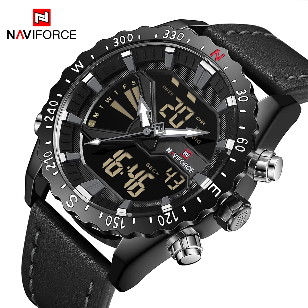 

NEW NAVIFORCE Brand Mens Fashion Sport Watch Dual Display Watch LED Digital Analog Military Quartz Watches Men Relogio Masculino