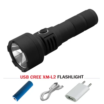 

flashlight usb rechargeable cree xm l2 powerful led flashlight torch lanterna waterproof light 18650 battery Portable Lighting
