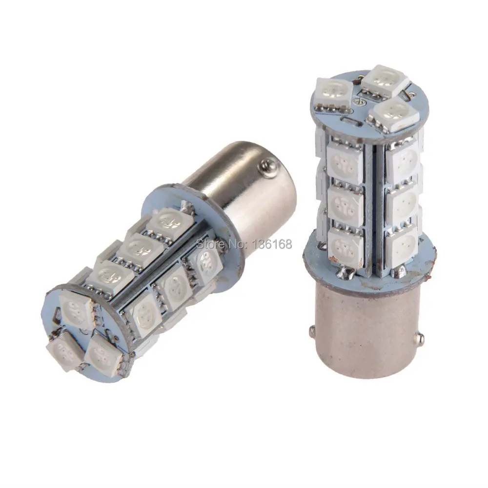 Envío libre 4 unids 5 W 1156 BA15S 18 LED SMD 5050 bombilla luz amarillo DC12V mbar luz aparcamiento freno trasera 12 V Coche