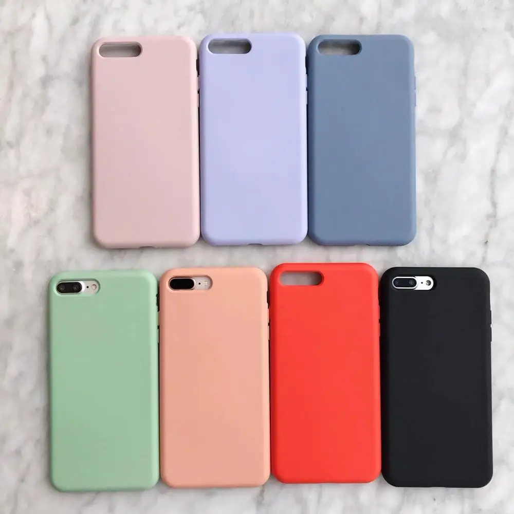 For iphone 6 6S 7 Plus 8 plus case Luxury Liquid silicone Soft TPU Back Cover on for X XR XS MAX coque |